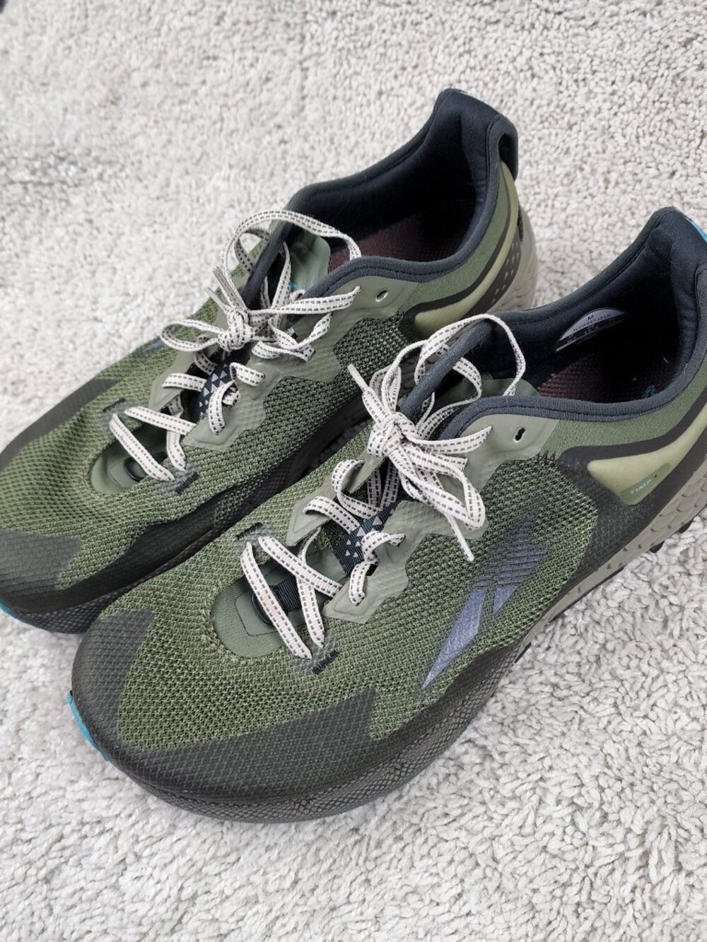 Altra Aloa Timp 4 Trail Running Shoes Mens US 11.5 Blue Green Mesh Running Gym